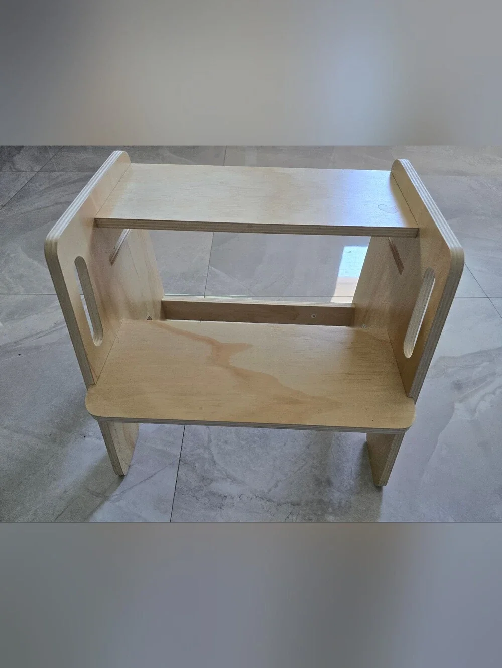 Wooden Step Stool and Activity Seat - Natural